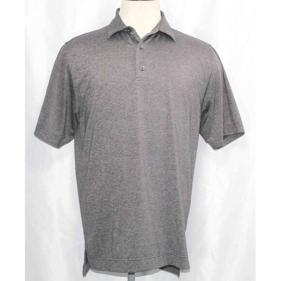 FootJoy FJ Gray Polyester Spandex Golf Polo Shirt Mens Size Medium - Picture 1 of 4